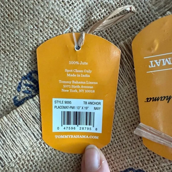 SET OF 6 - TOMMY BAHAMA BURLAP 19X 13 INCH PLACEMATS **NEW** - Picture 6 of 6